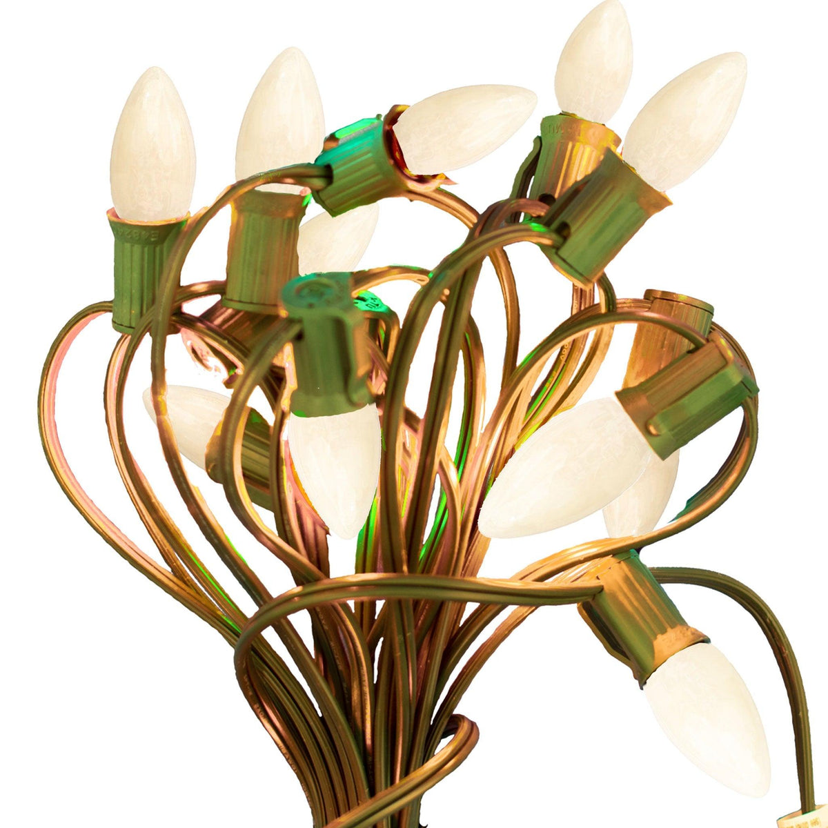 Lee Display's C7/C9 Candelabra Ceramic Solid White Christmas Light Bulbs on sale at leedisplay.com