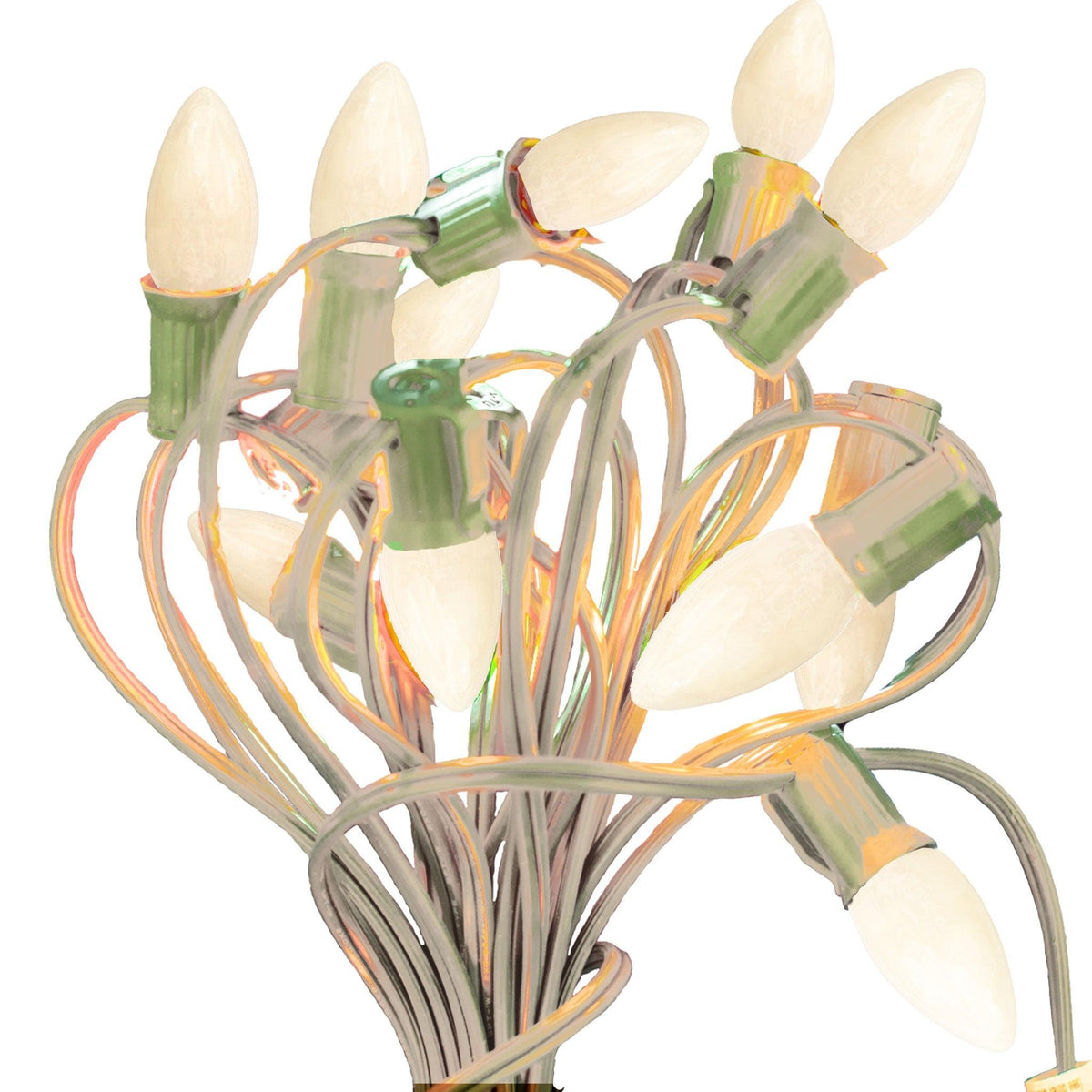 Lee Display's C7/C9 Candelabra Ceramic Solid White Christmas Light Bulbs on sale at leedisplay.com