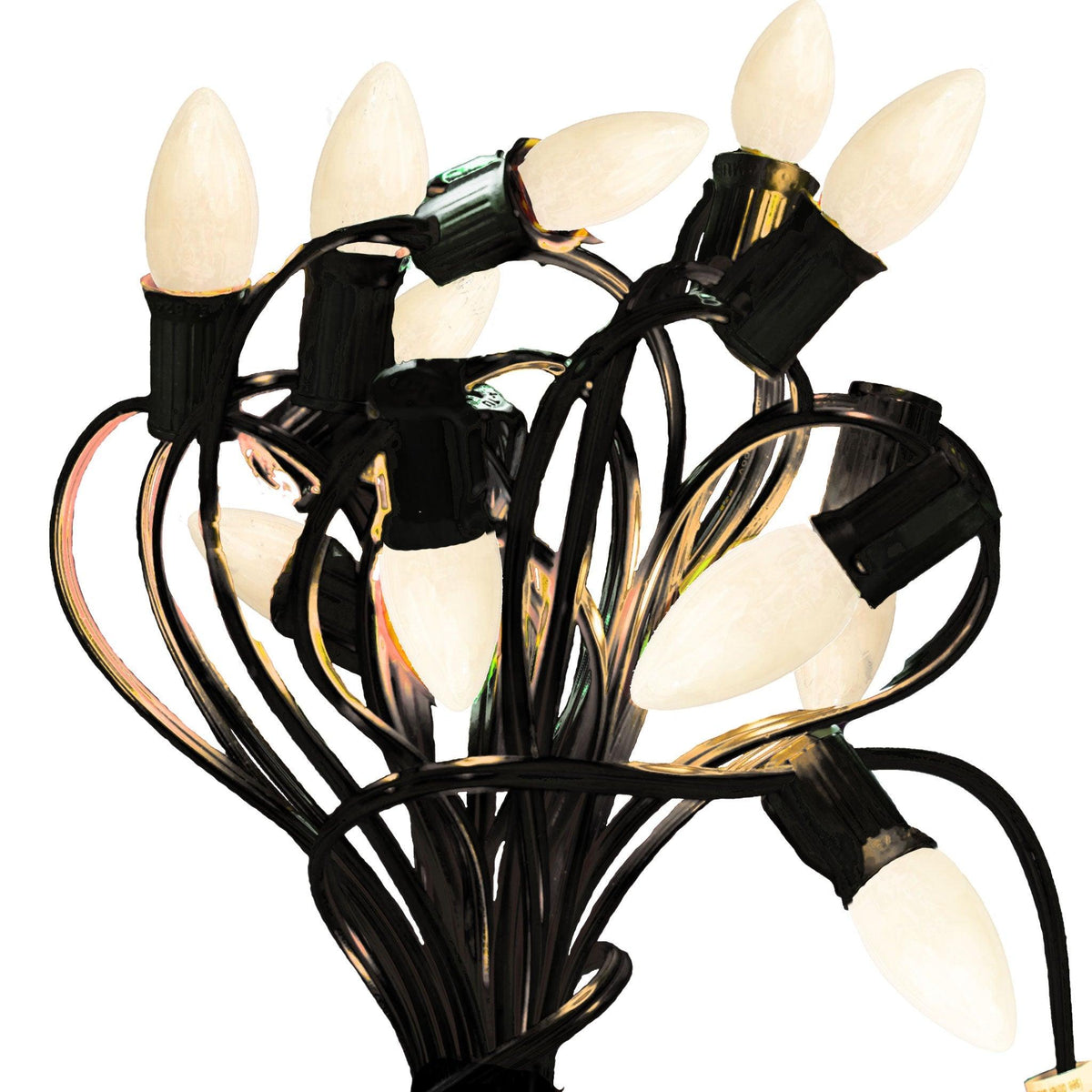 Lee Display's C7/C9 Candelabra Ceramic Solid White Christmas Light Bulbs on sale at leedisplay.com