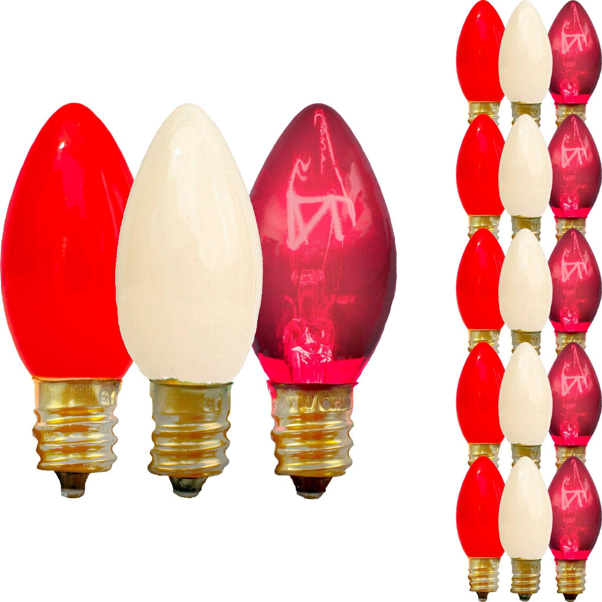 Buy a brand new set of Lee Display's C7/C9 Candelabra Style Valentine's Day Christmas Light Sets on sale at leedisplay.com