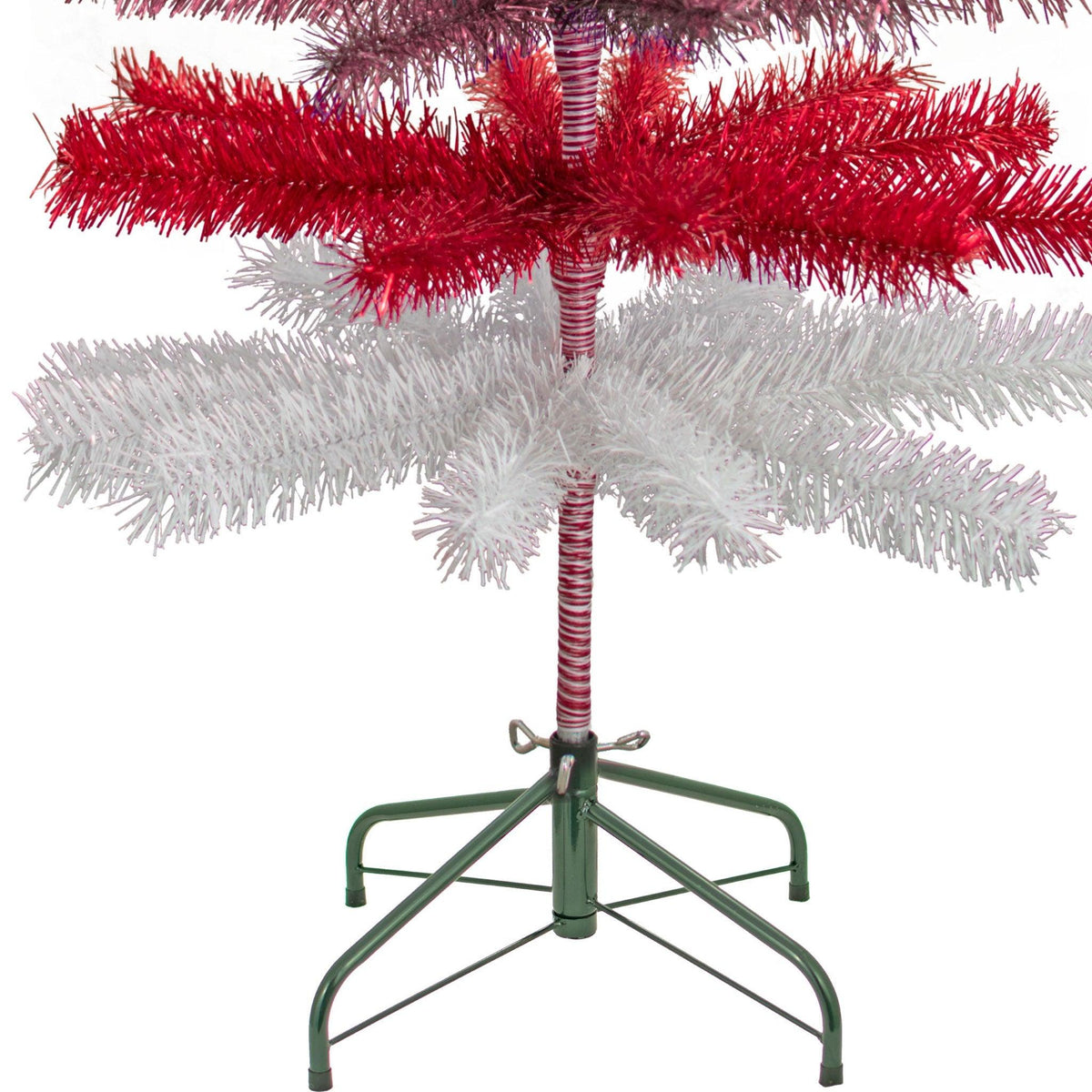 Red, White, and Pink Layered Tinsel Christmas Trees made by hand in the USA     Decorate for the holidays with retro Valentine's Day-themed Trees and start creating your centerpiece.  Shop now at leedisplay.com