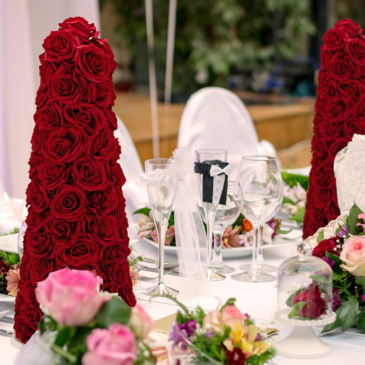 Valentine's Day Red Rosebud Cone Tree - Lee Display