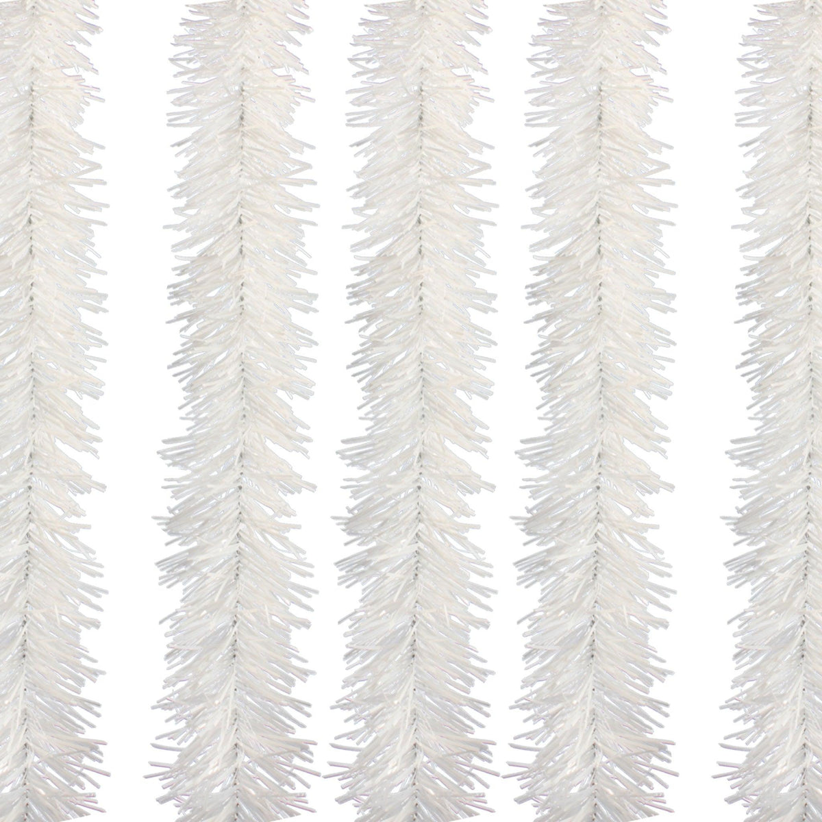 Lee Display's brand new 25ft White Tinsel Garlands and Fringe Embellishments on sale at leedisplay.com