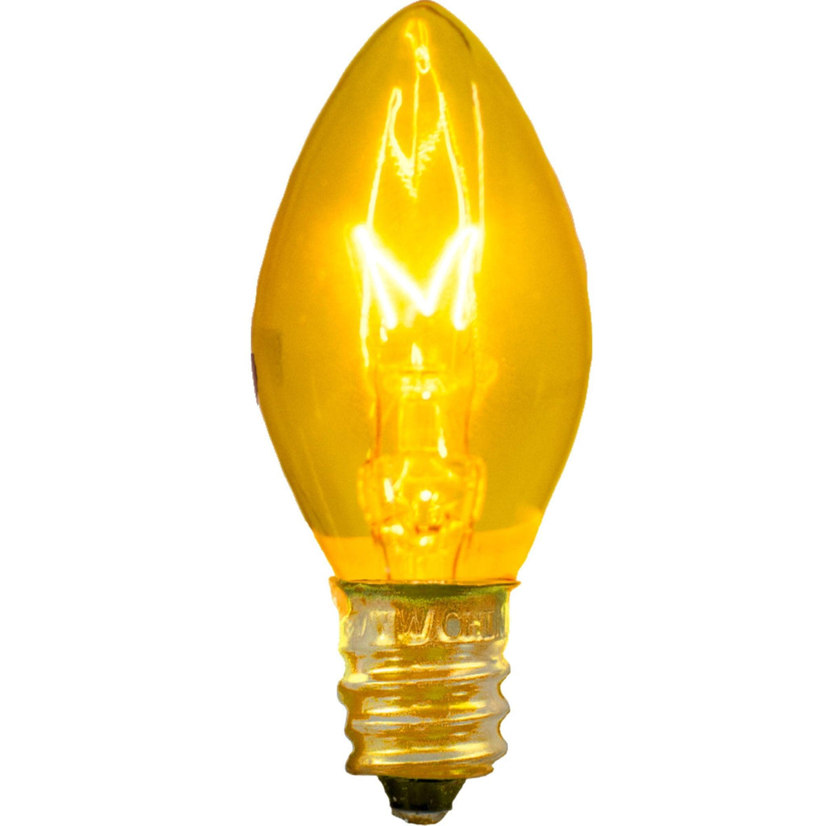 C-7/C-9 Candelabra Style Transparent Yellow Christmas Light Bulbs on sale at leedisplay.com